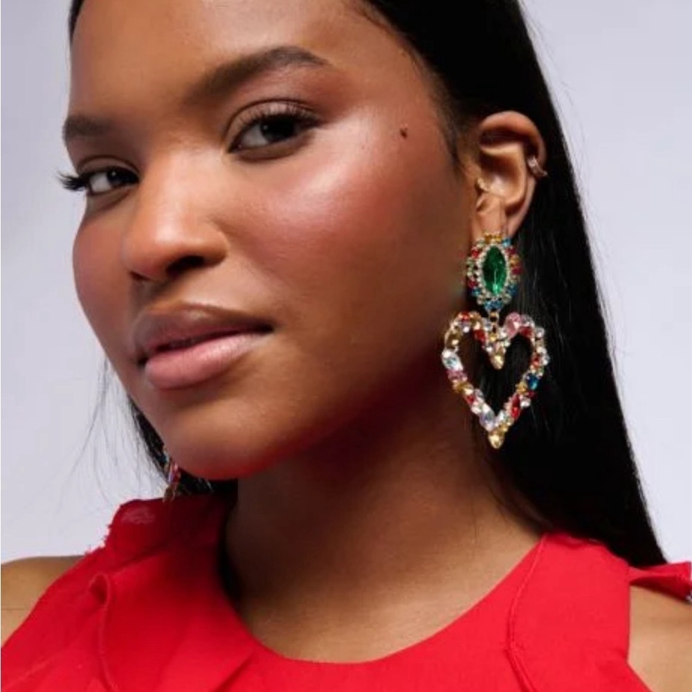 Akira Heart Multicolored Earrings